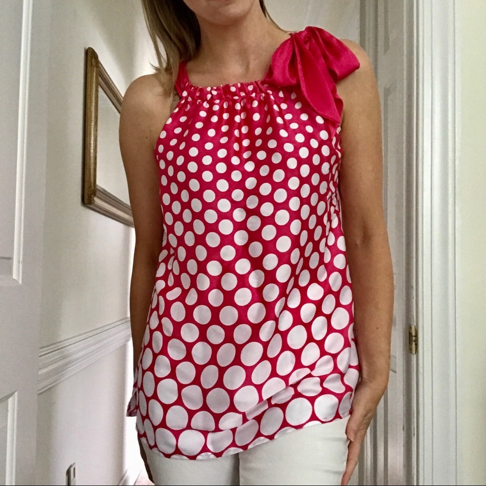 Rafaella Bow Tie Silky Tank Top
